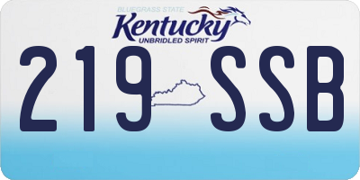 KY license plate 219SSB