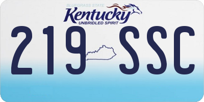 KY license plate 219SSC