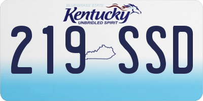 KY license plate 219SSD