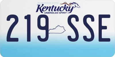 KY license plate 219SSE