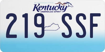 KY license plate 219SSF