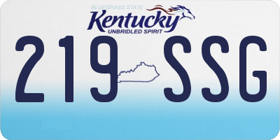 KY license plate 219SSG