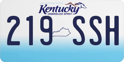 KY license plate 219SSH