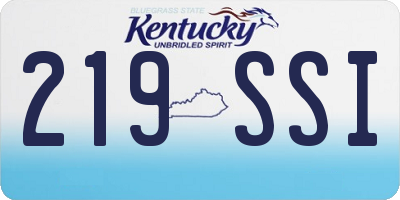 KY license plate 219SSI