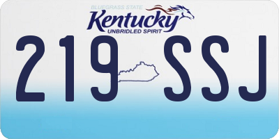KY license plate 219SSJ