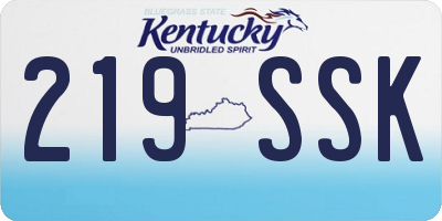 KY license plate 219SSK