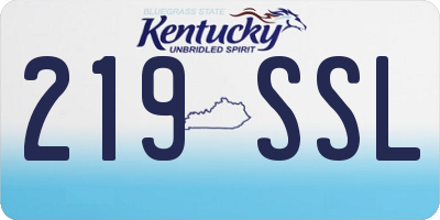 KY license plate 219SSL