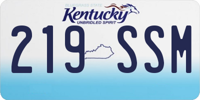 KY license plate 219SSM