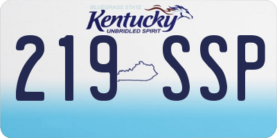 KY license plate 219SSP