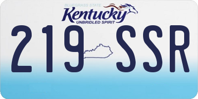 KY license plate 219SSR