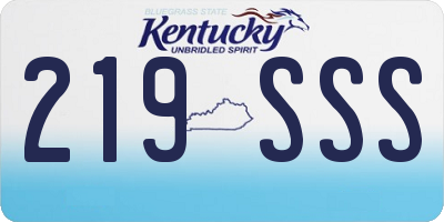 KY license plate 219SSS