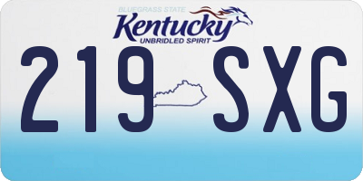 KY license plate 219SXG