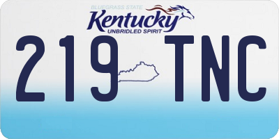 KY license plate 219TNC