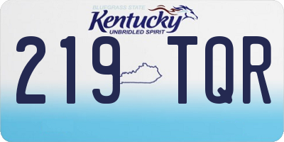 KY license plate 219TQR