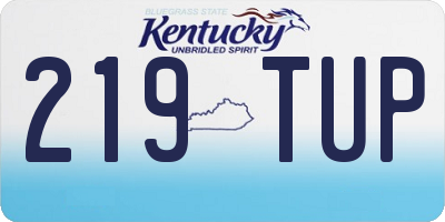 KY license plate 219TUP