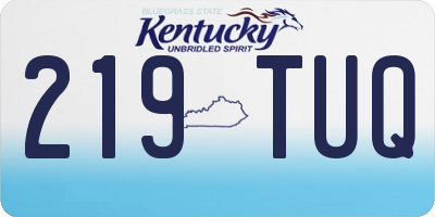 KY license plate 219TUQ