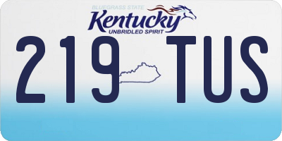 KY license plate 219TUS