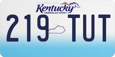 KY license plate 219TUT