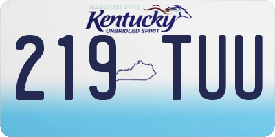 KY license plate 219TUU