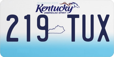 KY license plate 219TUX