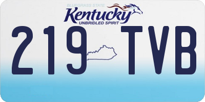 KY license plate 219TVB