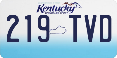 KY license plate 219TVD