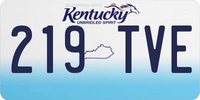 KY license plate 219TVE