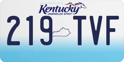 KY license plate 219TVF