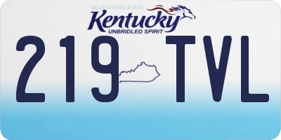 KY license plate 219TVL