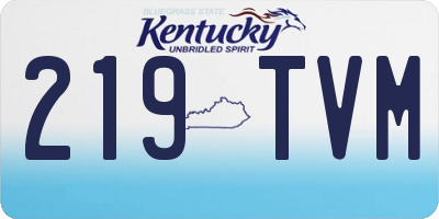 KY license plate 219TVM