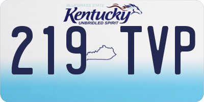 KY license plate 219TVP