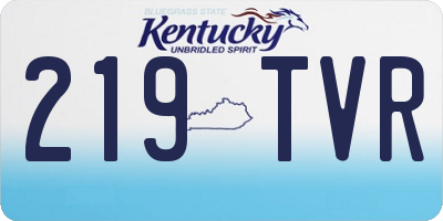 KY license plate 219TVR