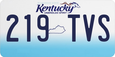 KY license plate 219TVS