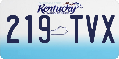 KY license plate 219TVX