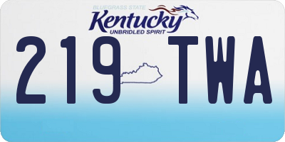 KY license plate 219TWA