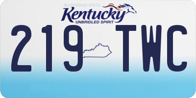 KY license plate 219TWC