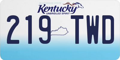 KY license plate 219TWD