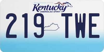 KY license plate 219TWE