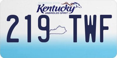 KY license plate 219TWF