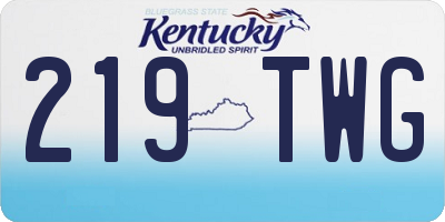 KY license plate 219TWG