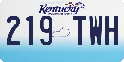 KY license plate 219TWH