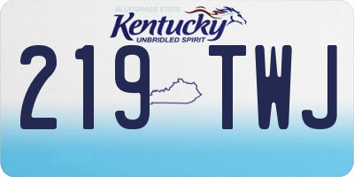 KY license plate 219TWJ