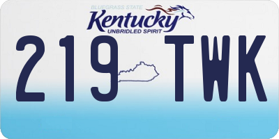 KY license plate 219TWK