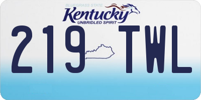 KY license plate 219TWL