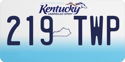 KY license plate 219TWP