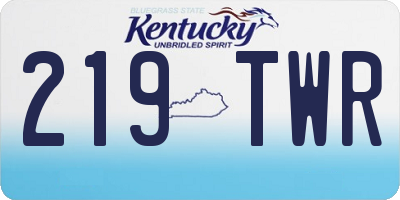 KY license plate 219TWR