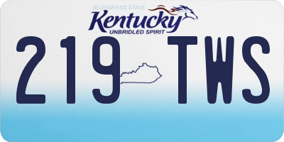 KY license plate 219TWS