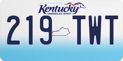 KY license plate 219TWT