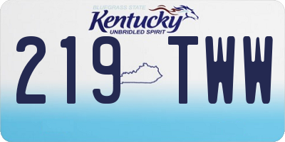 KY license plate 219TWW