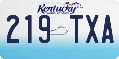KY license plate 219TXA